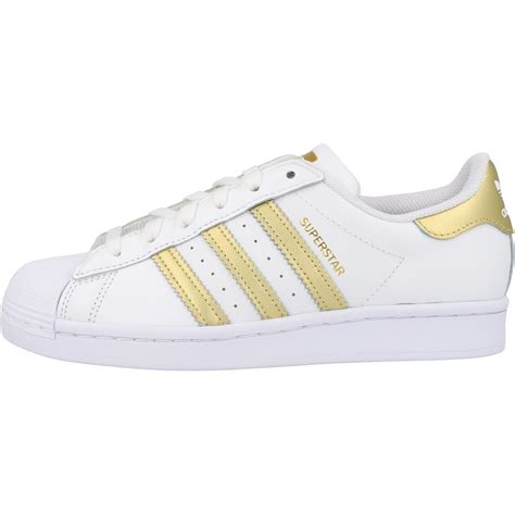 adidas superstar weiß schwarz gold 38|white Adidas Superstar shoes.